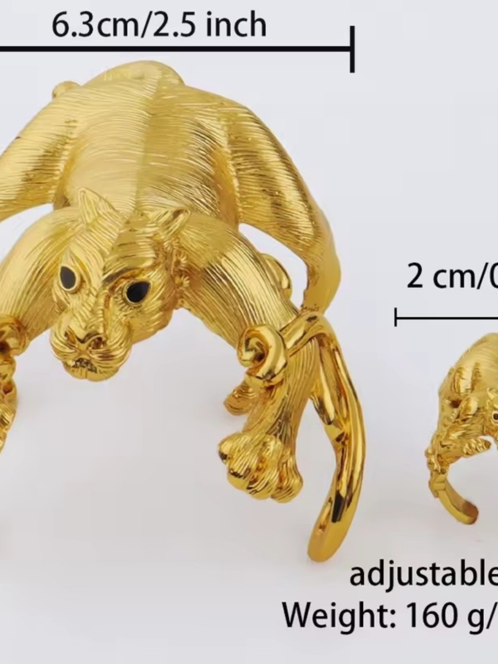 Source Unknown Gold-tone Lion Cuff Bracelet & Ring - Picture 8 of 9